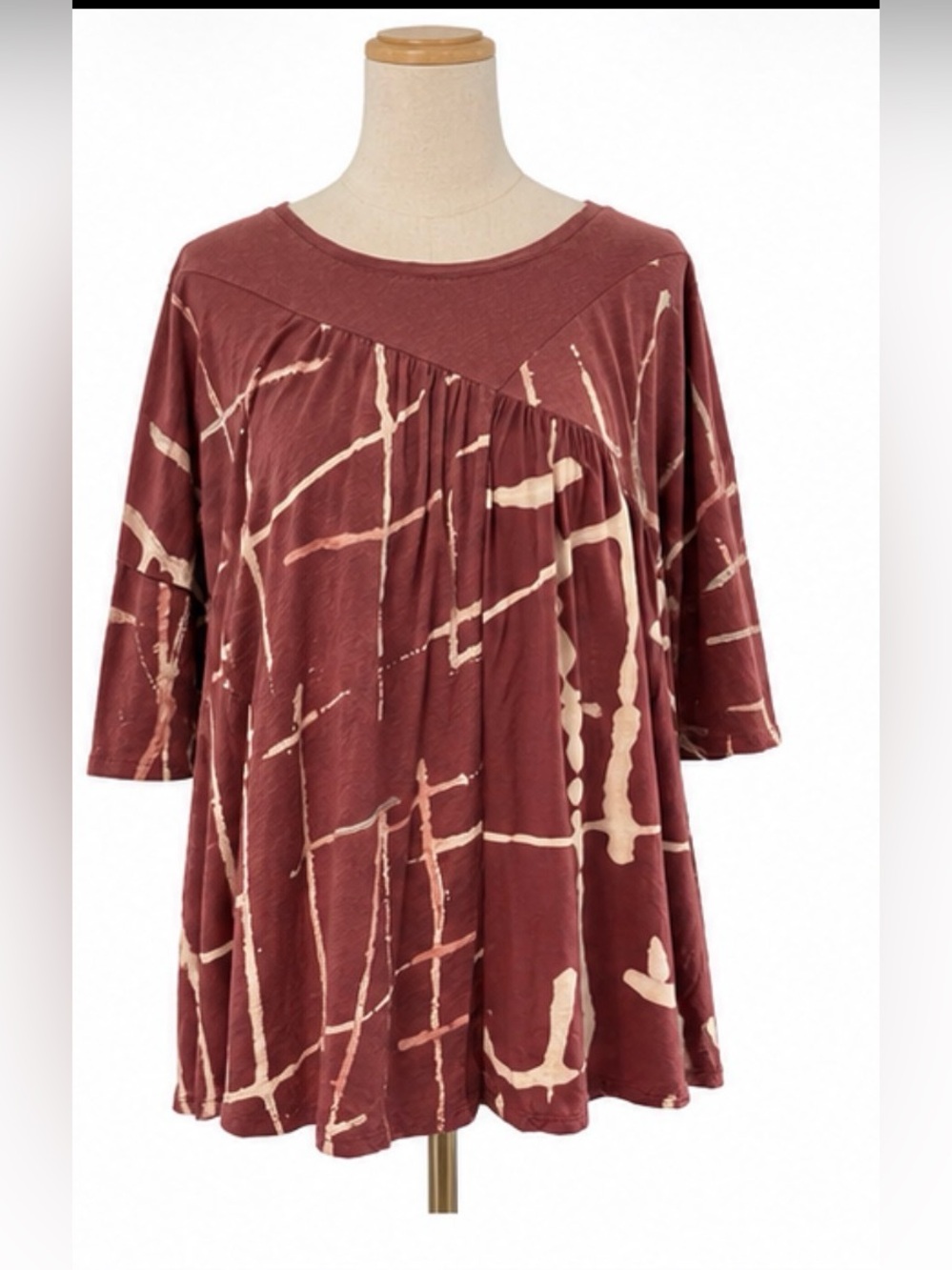 Anthropologie Akemi + Kin Abstract Print Swing Top Small Oversized Boho